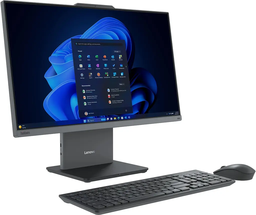 Компьютер персональный моноблок Lenovo ThinkCentre 50a 24-G5 23.8" FHD IPS AG Intel i3-1315U 8GB F256GB UMA WiFi кл+м без ОС серый - фото 2