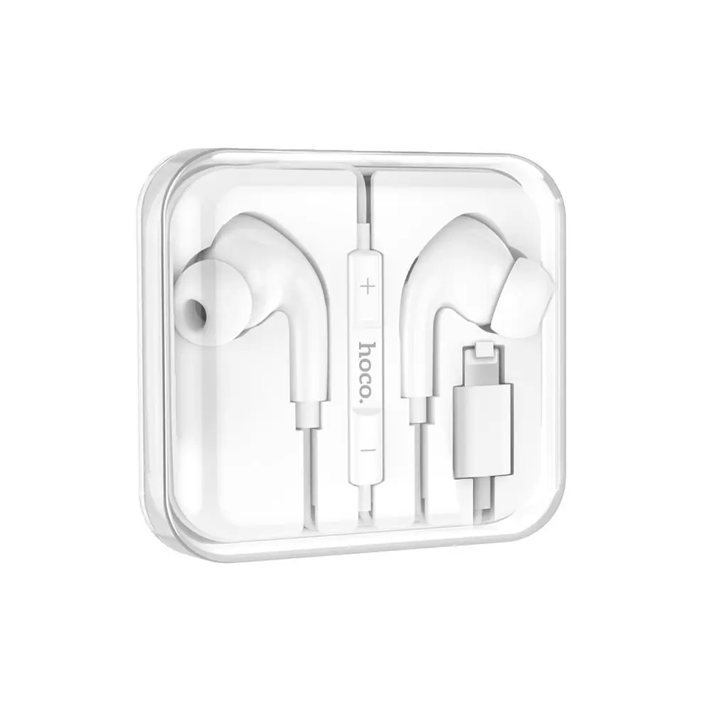 Наушники Hoco M111 Pro, вакуумные, проводные, Lightning, 1.2m, white - фото 4