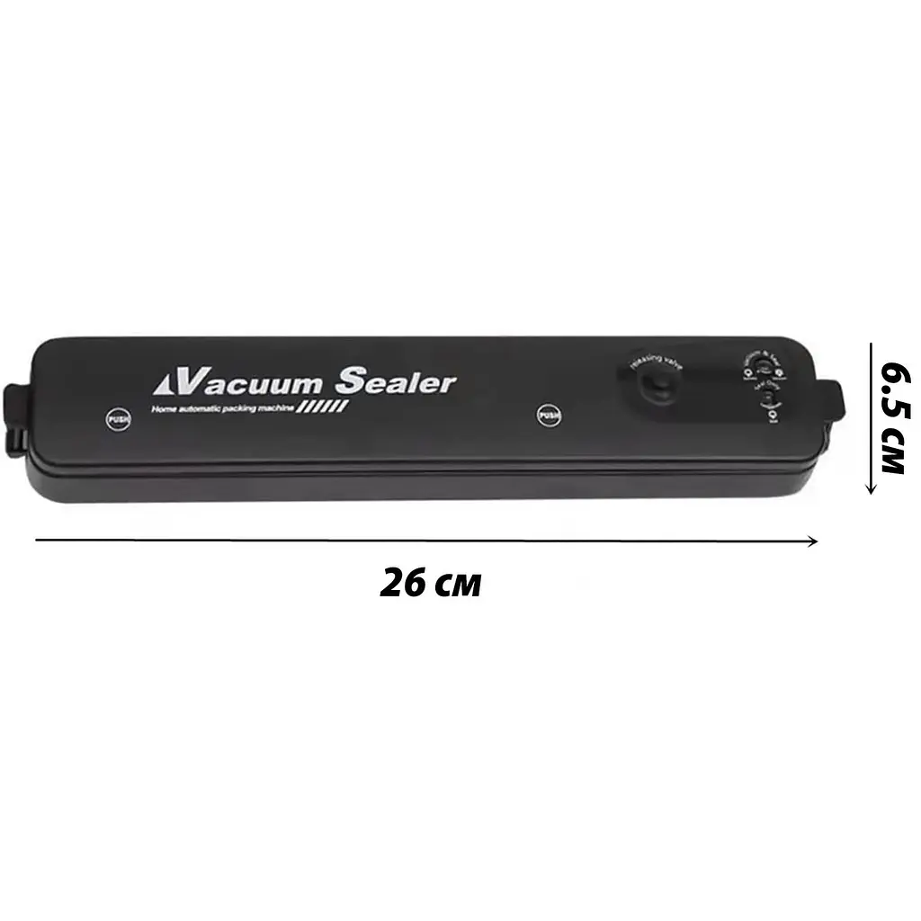 Вакуумний пакувальник для харчових продуктів Vacuum Sealer домашній автоматичний вакууматор, A-plus Чорний 87733 - фото 6