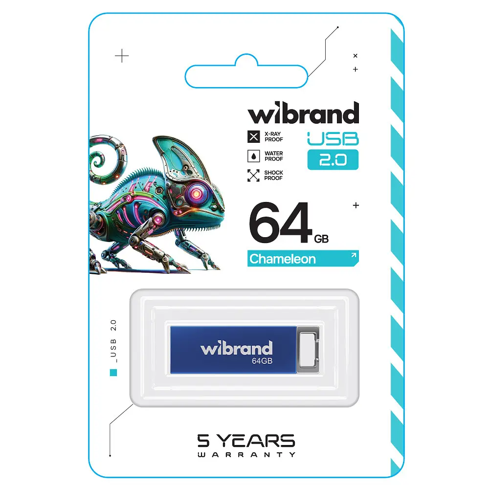 Флеш-накопичувач Wibrand USB 2.0 Chameleon 64Gb Синій - фото 2