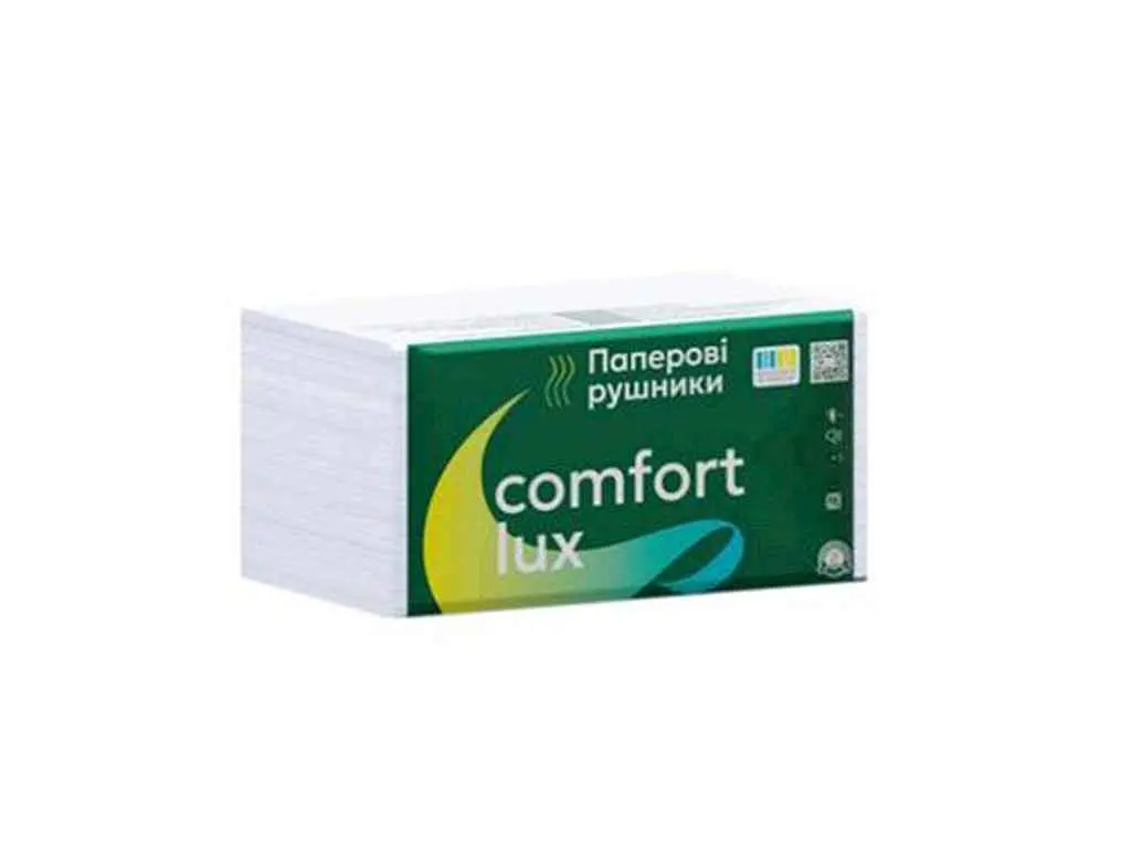 Рушник паперовий СOMFORT LUX 150+20шт (2 шари) V-склад Білий