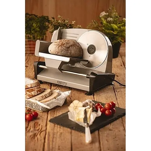 Слайсер-ломтерезка Camry CR 4702 200 Вт лезвие нержавеющая сталь 0-15 мм толщина ломтика - фото 3