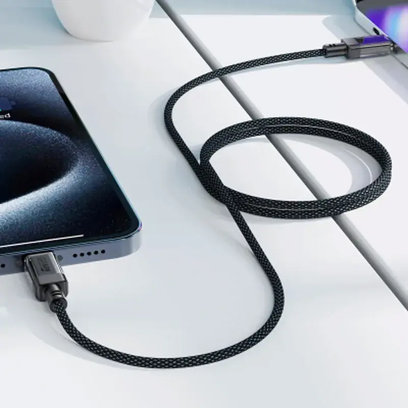 Дата кабель USB-C to USB-C 1.2m 60W stainless steel C12-03 Black Acefast (6974316283317) - фото 7