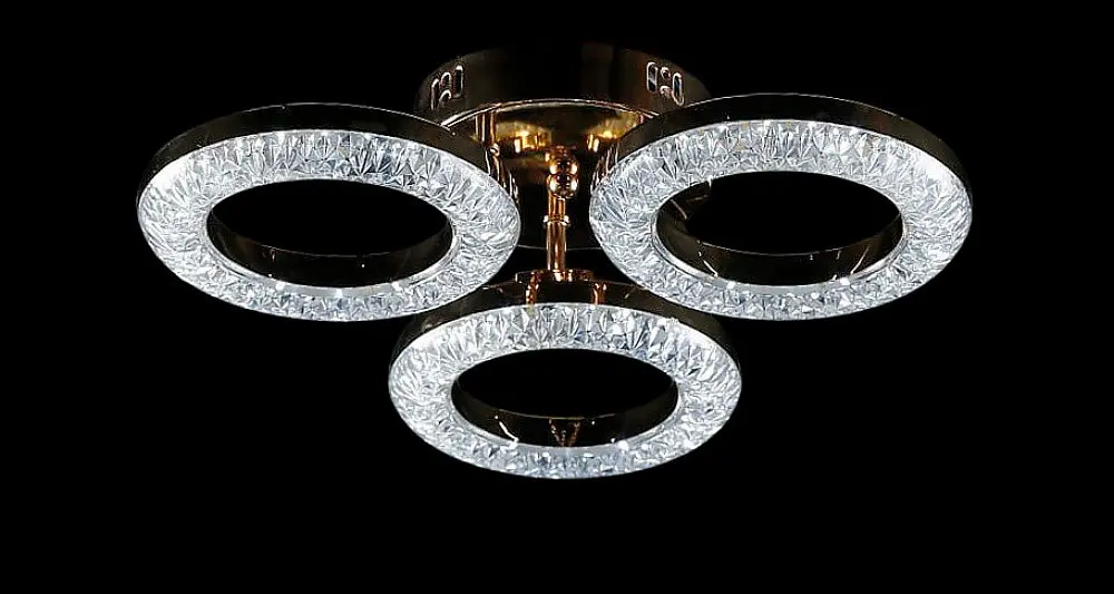 Люстра стельова LED Splendid Ray LT8003/3, 80W, золото, білий, сучасний стиль з пультом, димер - фото 4