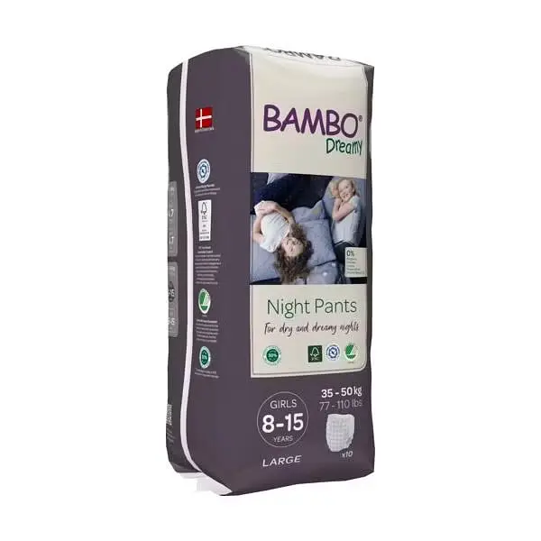 Нічні ЕКО підгузки-трусики для дівчаток Bambo Dreamy Night Pants Girls (35-50 кг), 8-15 років. Bambo Nature (18876) - фото 5