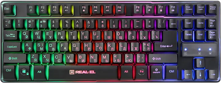 Клавиатура REAL-EL Gaming 8710 Backlit Ukr RGB Black (EL123100030) - фото 2