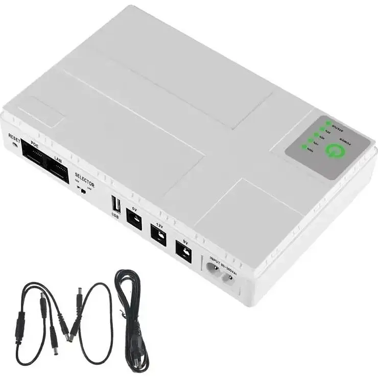 Источник бесперебойного питания ИБП для роутера Merlion MINI DC1018P DC-5V/9V/12V 18W 10400mAh White [153408] - фото 3
