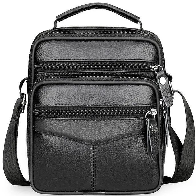 Чоловіча сумка барсетка 17x21x9, шкіряна сумочка планшет Tiding Bag 75003 чорна 170 - фото 3
