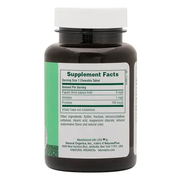 Натуральная добавка Natures Plus Papaya Enzyme, 180 жевательных таблеток - фото 2