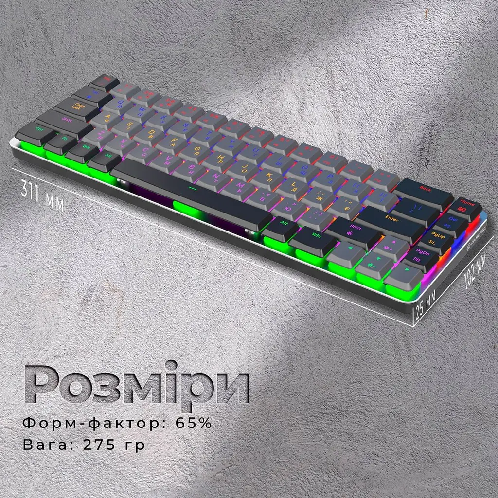 Клавиатура GamePro MK122R Red Outemu Switch Dark Gray [121472] - фото 13