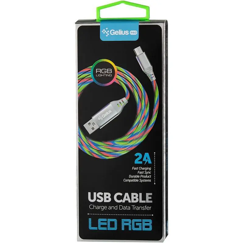 USB кабель Gelius Pro LED RGB GP-UC06m MicroUSB Silver - фото 3