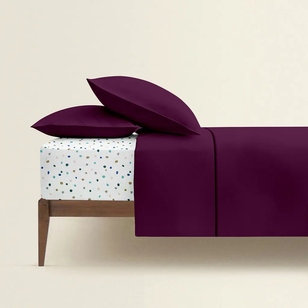 Комплект постільної білизни Cosas сімейний PLUM CS1 2 x 160 x 220 см (Ranfors77_CherryDark_ColorBlots_160x2) - фото 2