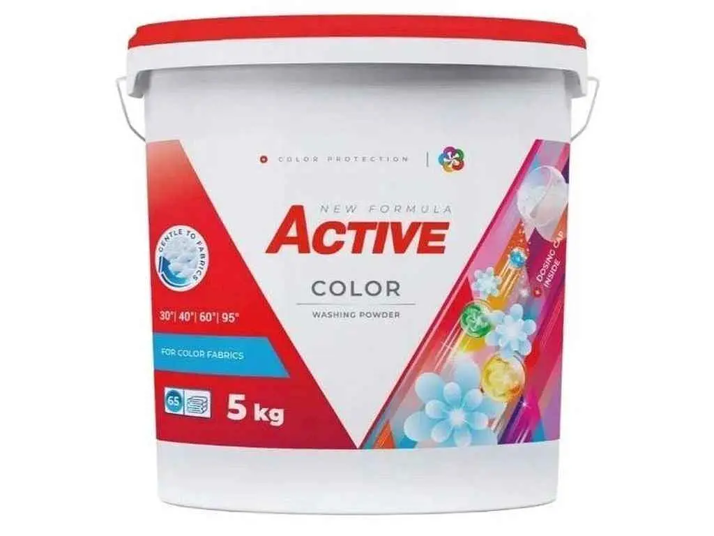 Пральний порошок ACTIVE 5 кг Color (відро+дозатор)