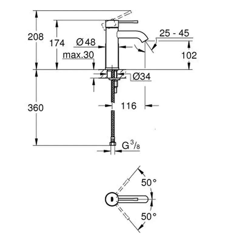 Змішувач Grohe Essence S-Size (24172KF1) - фото 4