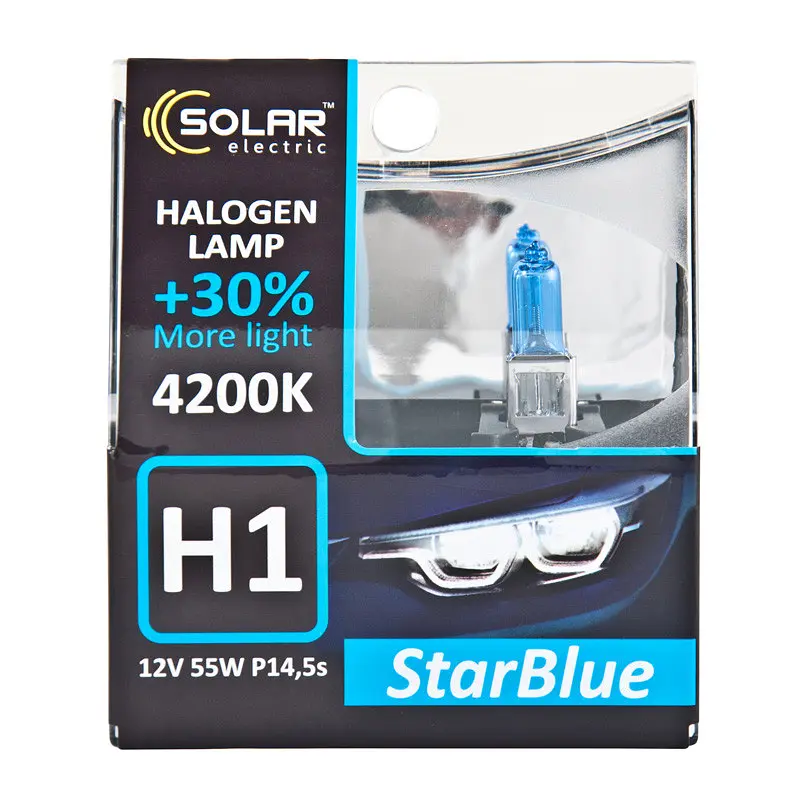 Галогенова лампа Solar H1 12V 55W P14.5s StarBlue 4200K Set (1241S2) - фото 2