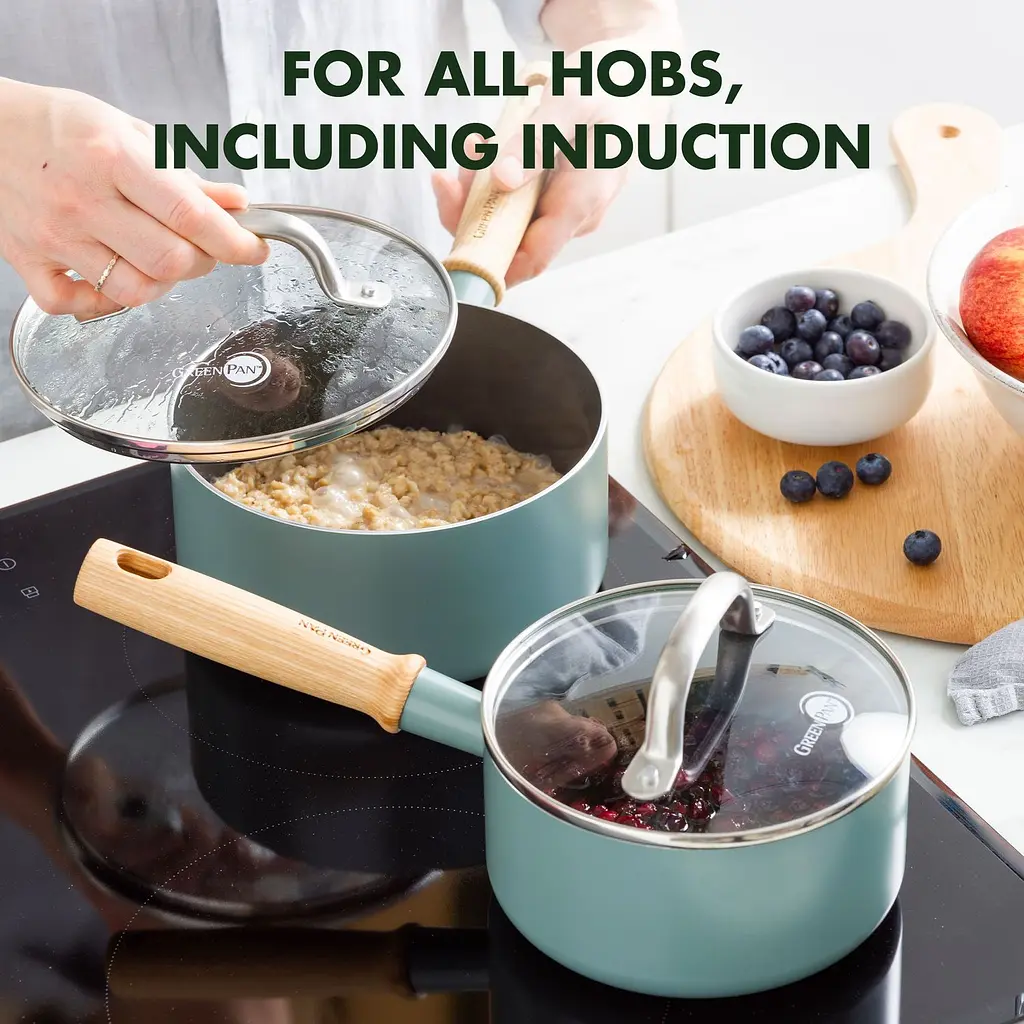 Набір ковшів GreenPan Mayflower з кришками 3 предмети (CC001595-001) - фото 7