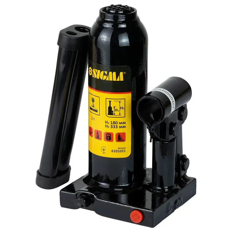 Домкрат Sigma гідравлічний пляшковий 2т, 180-333мм (6101021)