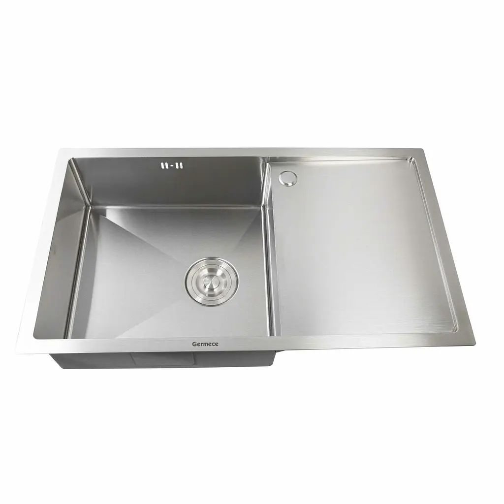 Кухонная мойка Platinum Handmade Н 780x440x200 L (с креплением и отверстием под смеситель), Нержавеющая сталь - фото 4
