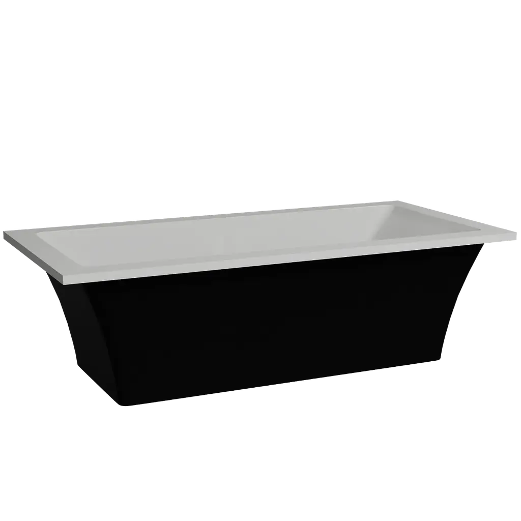 Ванна окремостояча глянцева Amidicon Tytul 185x85 чорна з литого каменю TYTUL_185_BLACK_HL, Чорний - фото 7