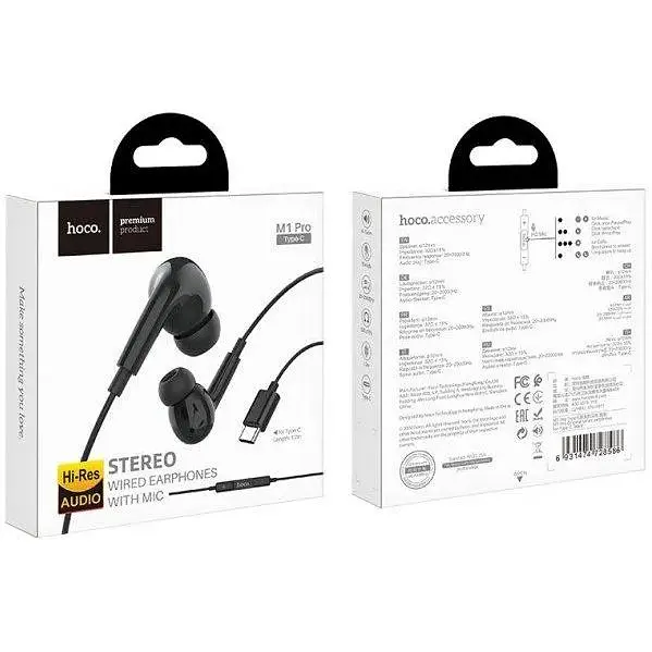 Навушники провідні Hoco M1 Pro Original series Type-C Black - фото 4