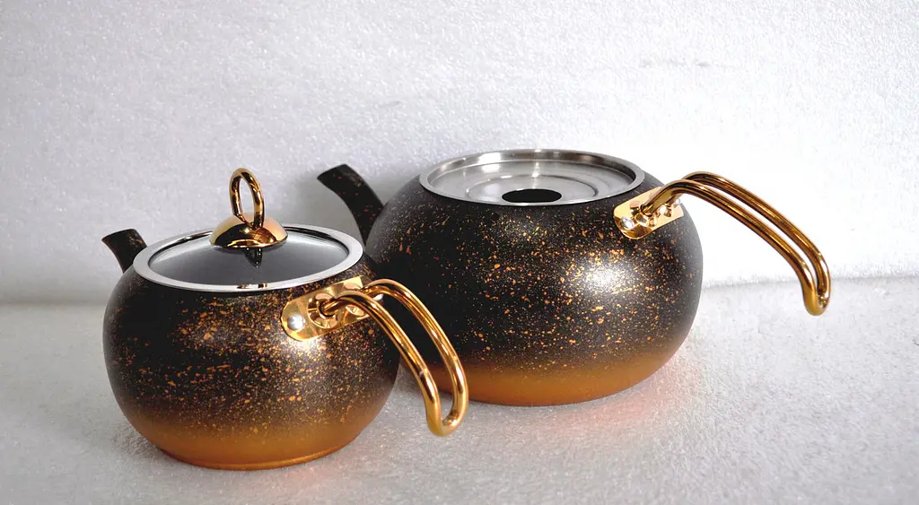 Двоярусний чайник O. M. S. Collection 8210-M Gold (1/2 л) - фото 4