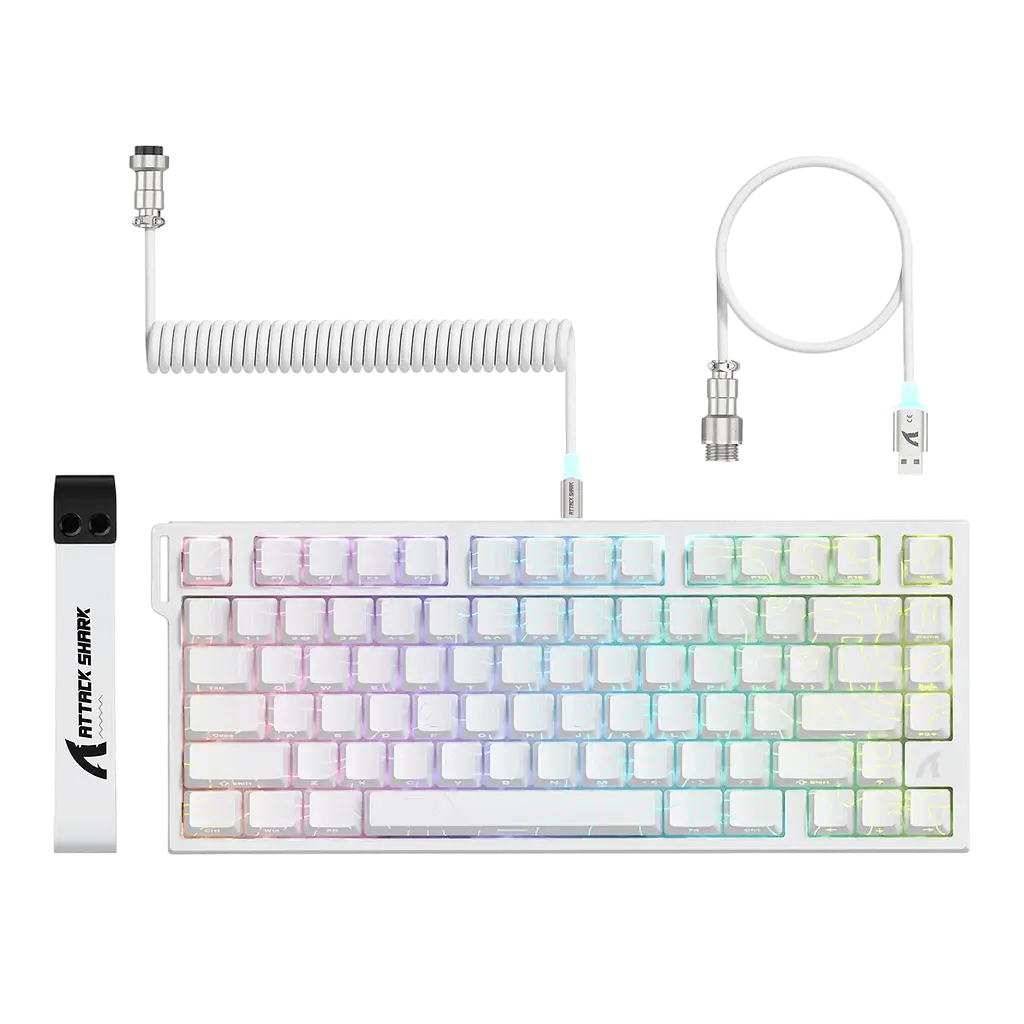 Клавиатура Attack Shark X65 HE Contours Side Printed RGB White - фото 2