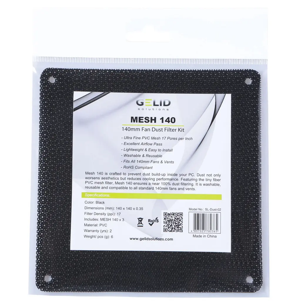 Пиловий фільтр для ПК Gelid Solutions MESH 140 DUST FILTER KIT 3pcs (SL-Dust-02) - фото 2