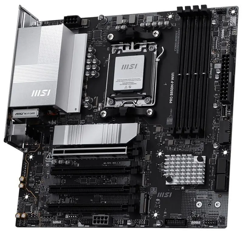 Материнская плата MSI PRO B850M-P WIFI (PRO B850M-P WIFI) (Socket AM5, AMD B850, Micro-ATX) - фото 2