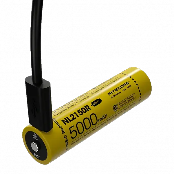 Акумулятор із зарядкою Nitecore 21700 Li-Ion NL2150R 5000mAh USB-C Жовтий (2464795882) - фото 2