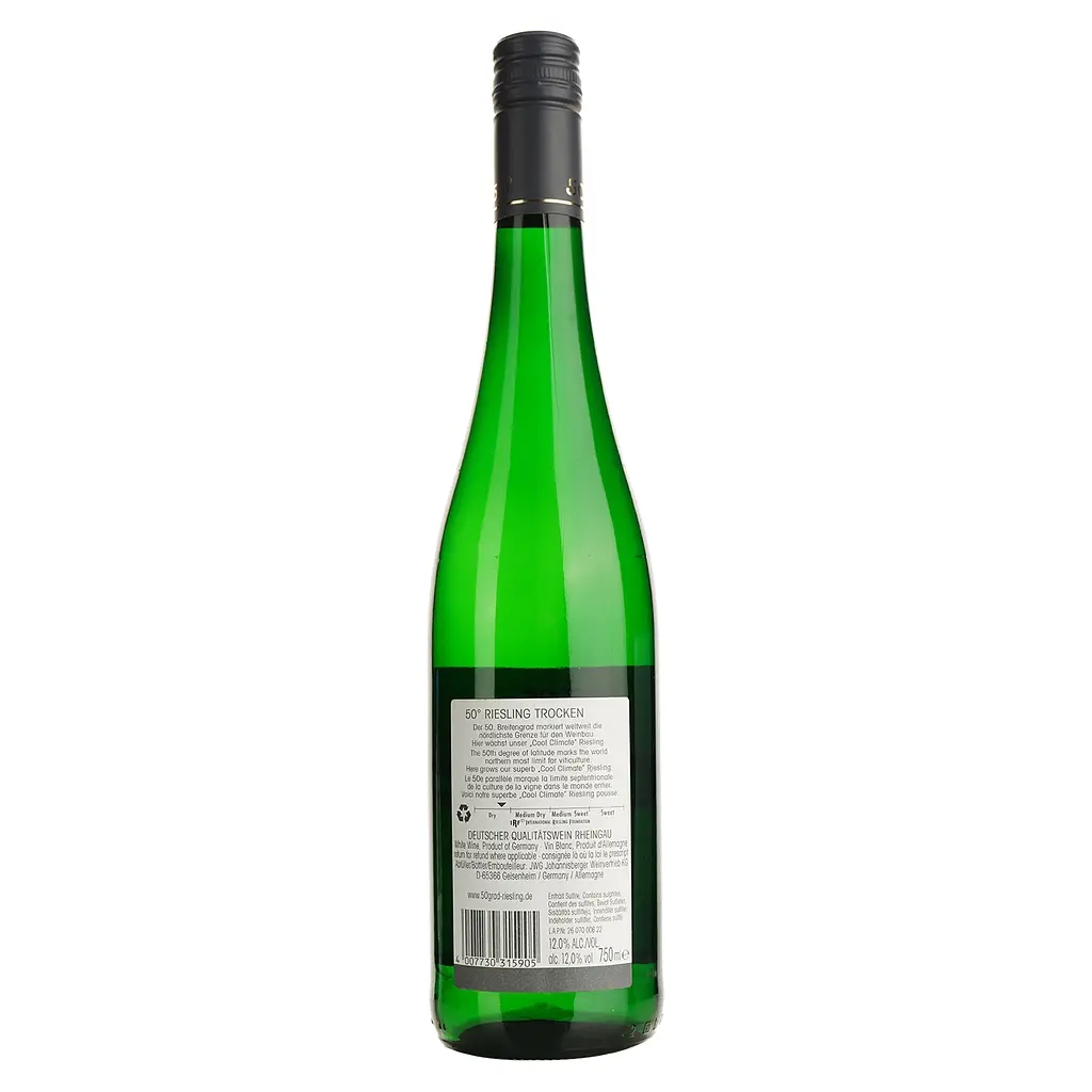 Вино 50° Parallel Riesling Trocken, белое, сухое, 12%, 0,75 л (21212) - фото 2