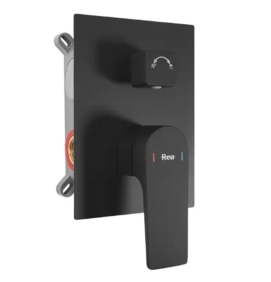 Душова система Rea Moby black + BOX прихованого монтажу REA-P2402, Чорний матовий - фото 2