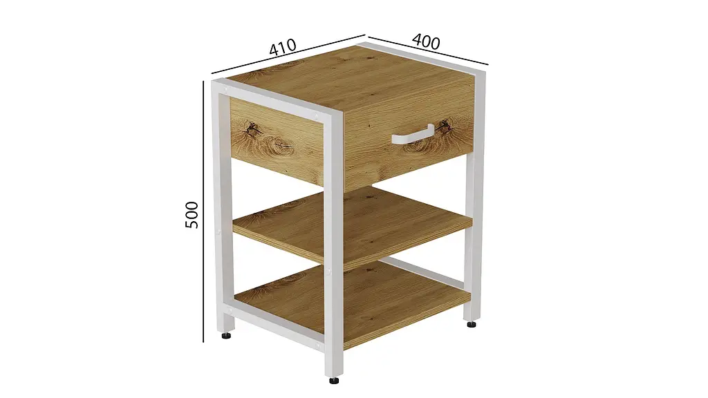 Тумба универсальная Ferrum-decor Вивьен 1/2 50x41x40 белый ДСП Дуб Артизан 16мм (FRD-104129) - фото 4