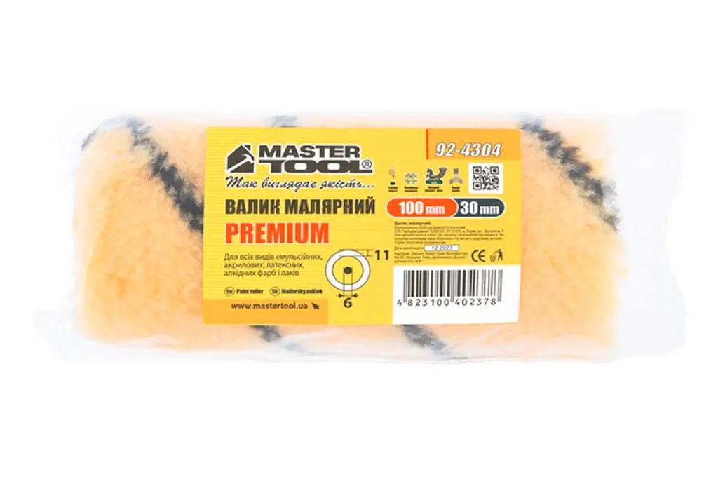 Малярний валик преміум Mastertool 6 х 30 х 100 мм (в упаковці 5 шт.) 92-4304 - фото 3
