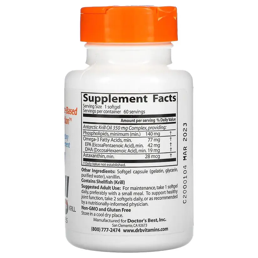 Олія антарктичного криля Doctor's Best Real Krill 350 mg, 60 капсул - фото 2