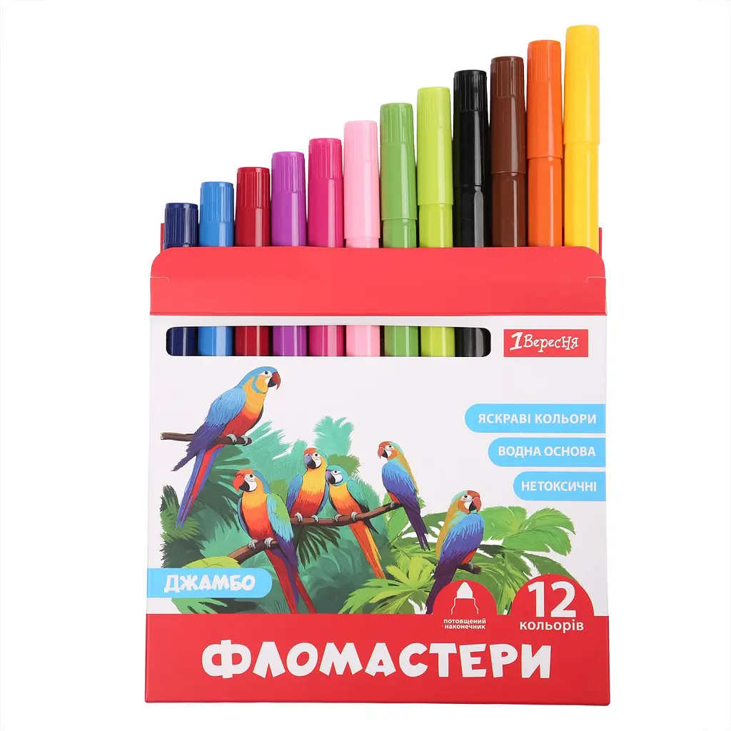 Фломастери 1 Вересня 12 кольорів Classic Jumbo (650592) - фото 2
