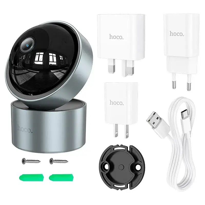IP-камера відеоспостереження Hoco D5 Indoor PTZ HD Camera Grey - фото 5