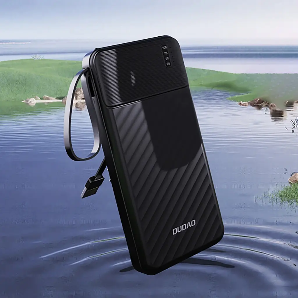 Універсальна мобільна батарея Dudao 10000mAh K11 10W USB-A,USB-C,microUSB, with USB-A/USB-C/Lightning/MicroUSB cables Чорний - фото 3