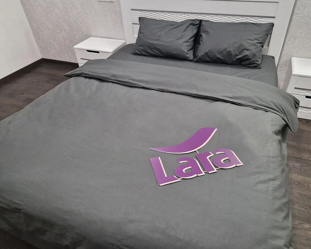 Постільна білизна LARA бязь d11065e160 з простирадлом на резинці 160х200х25 Graphite євро 200х220 см - фото 4