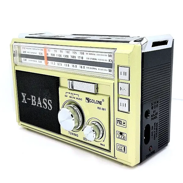 Портативний радіоприймач Golon RX-381/2 USB/SD з LED ліхтарем Gold (1756375738) - фото 9