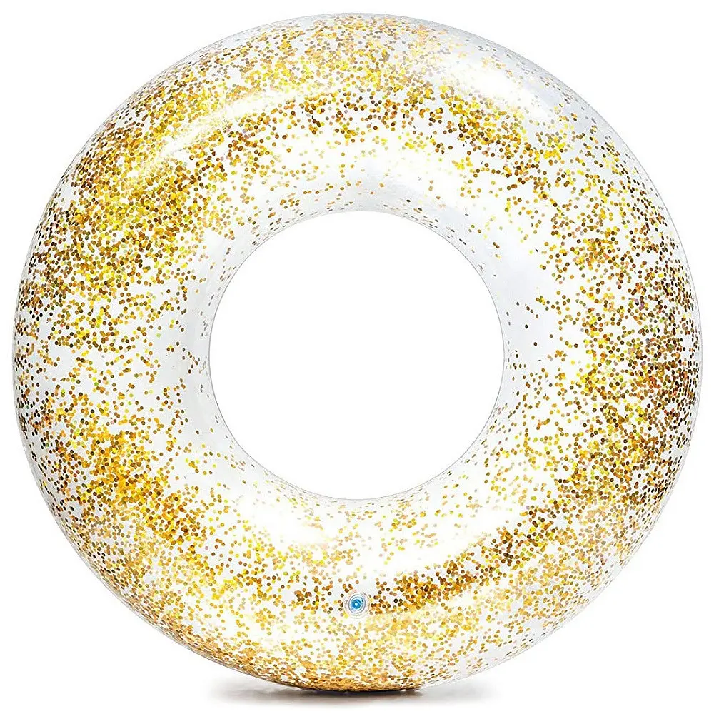 Надувний круг прозорий із блискітками Intex Glitter Pool Tube від 9 років, діаметр 107 см - фото 5