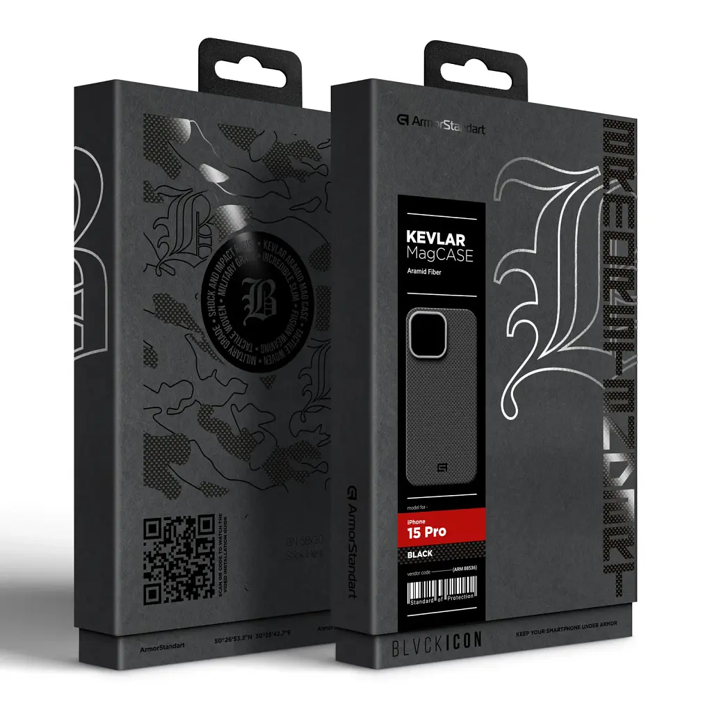 Чохол ArmorStandart BlackIcon Kevlar MagCase для Apple iPhone 15 Pro Black - фото 10