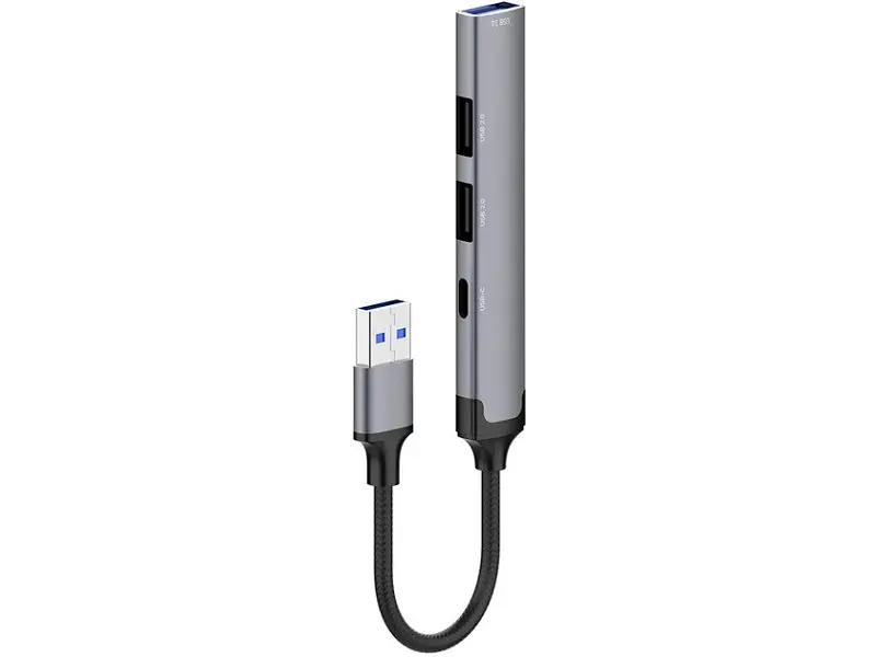 Мультипортовий адаптер ColorWay 4-in-1 USB Hub Dark Grey (CW-HUB05) - фото 3