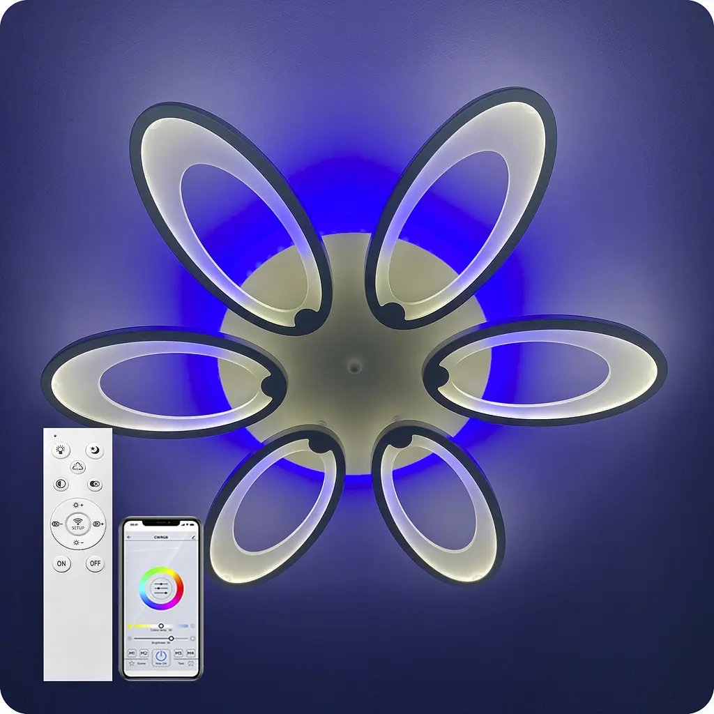 Люстра світлодіодна 517 Light 3color з пультом 134Вт Білий (01296) - фото 8