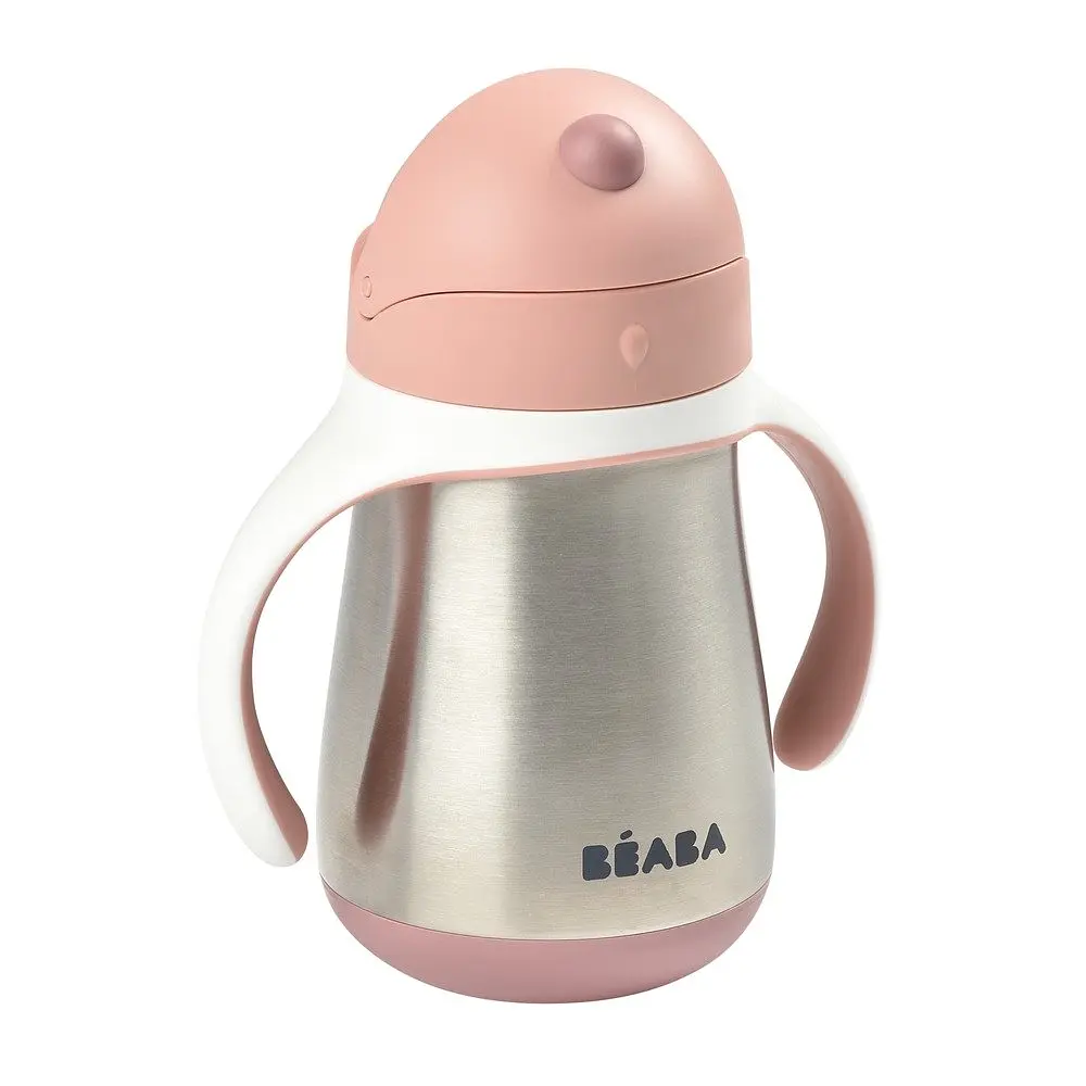 Поїльник з трубочкою Beaba Old Pink з нержавіючої сталі, 250 мл, рожевий (913482) - фото 2