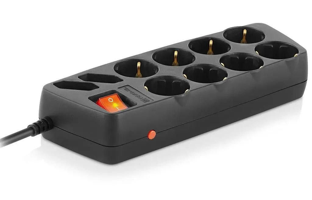 Мережевий фільтр Real-EL RS-10 Protect 10 розеток 1.8 м Black, 10А, до 2.3 кВт, виключатель, заземление (EL122300038) - фото 5