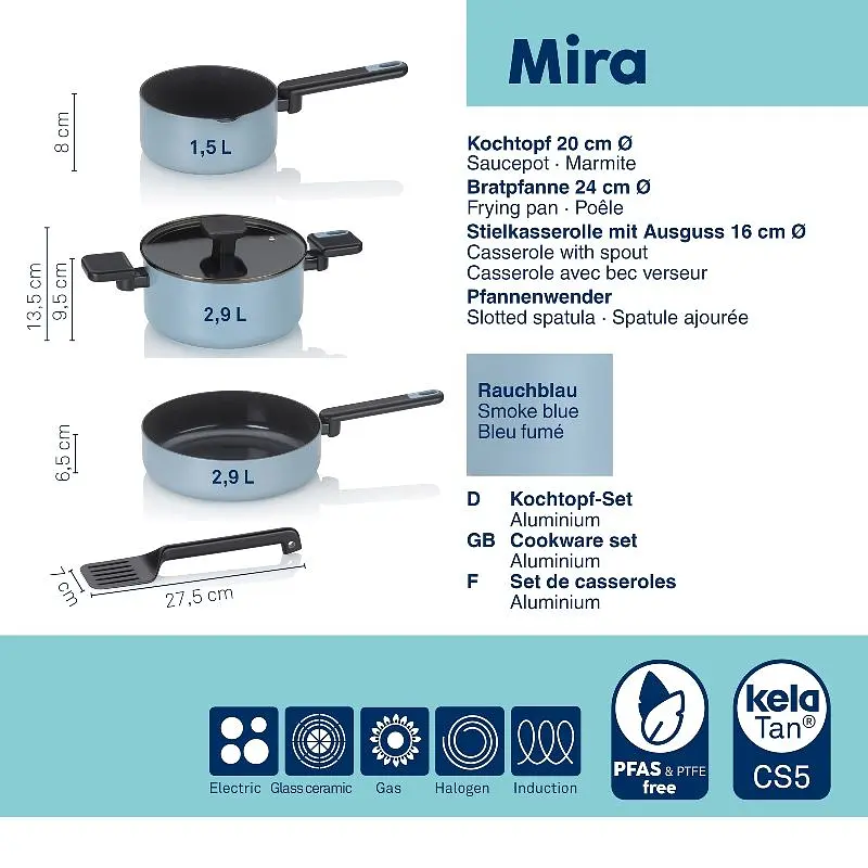 Набір посуду KELA Mira, димчасто-блакитний, 5 предметів - фото 2