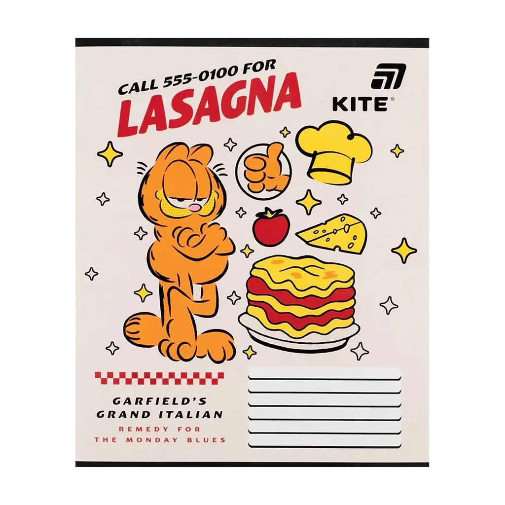 Зошит Kite Garfield, 12 аркушів, коса лінія (GF26-235), в асортименті - фото 2