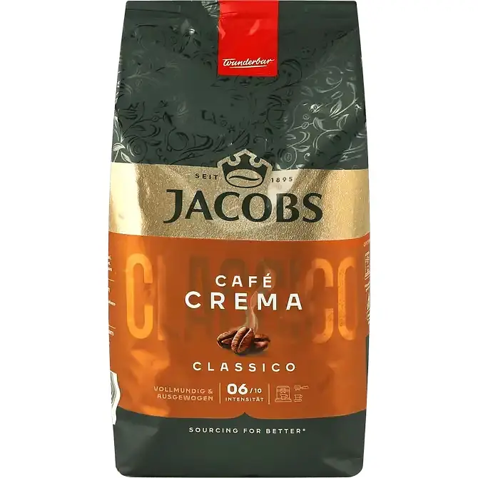 Кава в зернах Jacobs Cafe Crema Classico, оригінал, 500 г