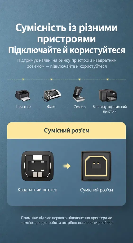 Кабель для принтера UGREEN US369 USB 2.0 USB-A - USB-B 1,5 м чорний (80802) - фото 3
