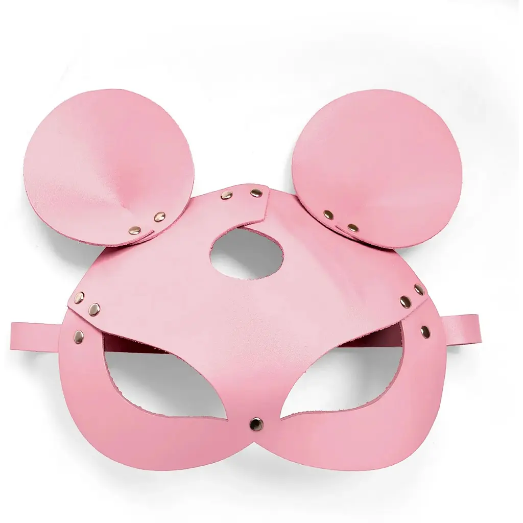 Шкіряна маска зайчика Art of Sex - Mouse Mask, колір Рожевий - фото 3
